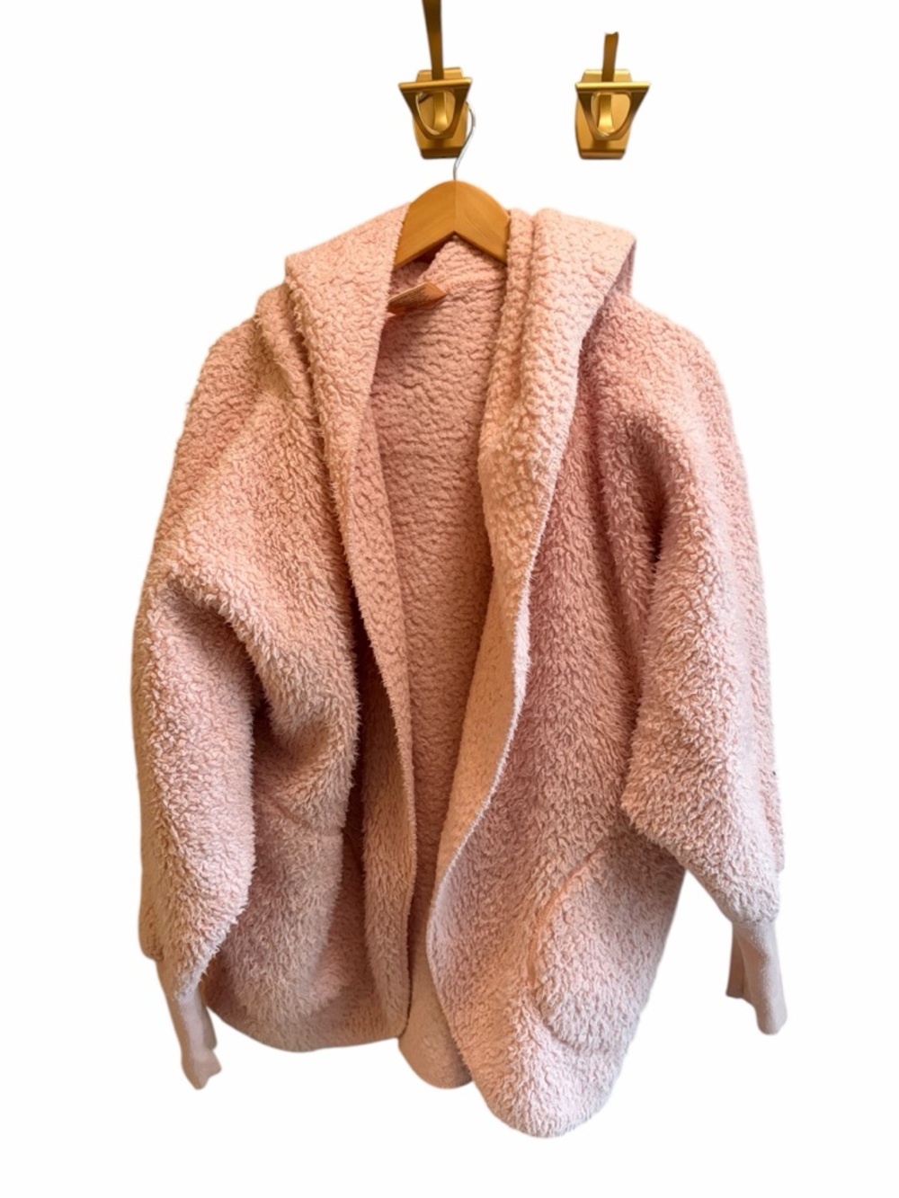 Nordic Beach Pink Sherpa Hooded Jacket Blush - Picture 2 of 7